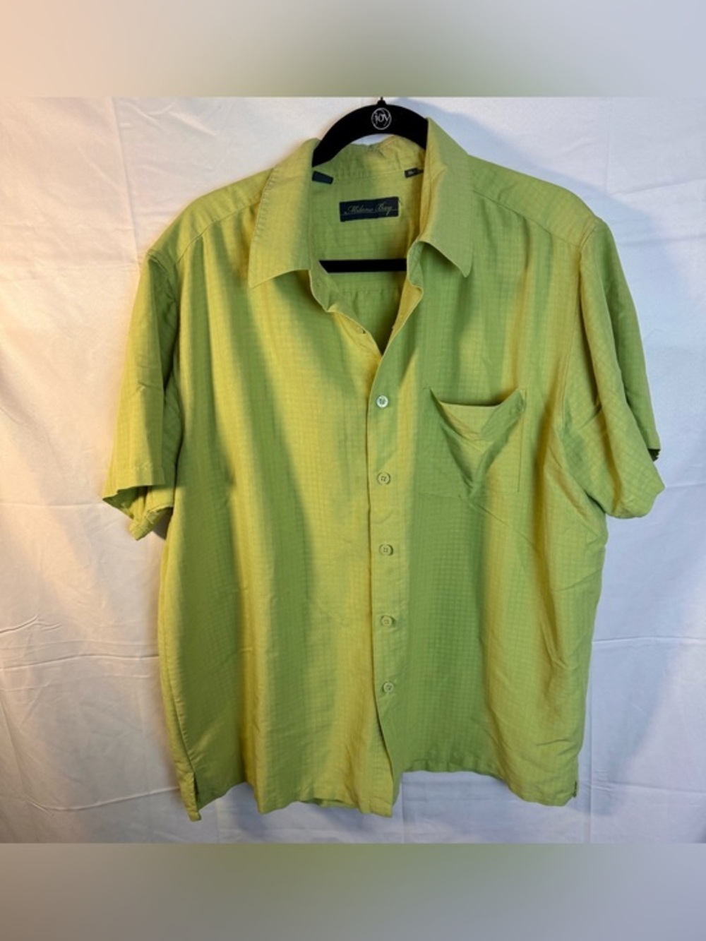 Milano Short-Sleeve Button-Down Shirt - Lime Green